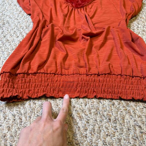 Vintage Y2K My Michelle Orange Fuzzy V Neck Halter Tank Top Cinched Waist Size L - Picture 3 of 6